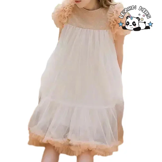 LEZONKIDS - 2024 New Fashion summer kids tulle lace princess dress children wedding performance wedding dress